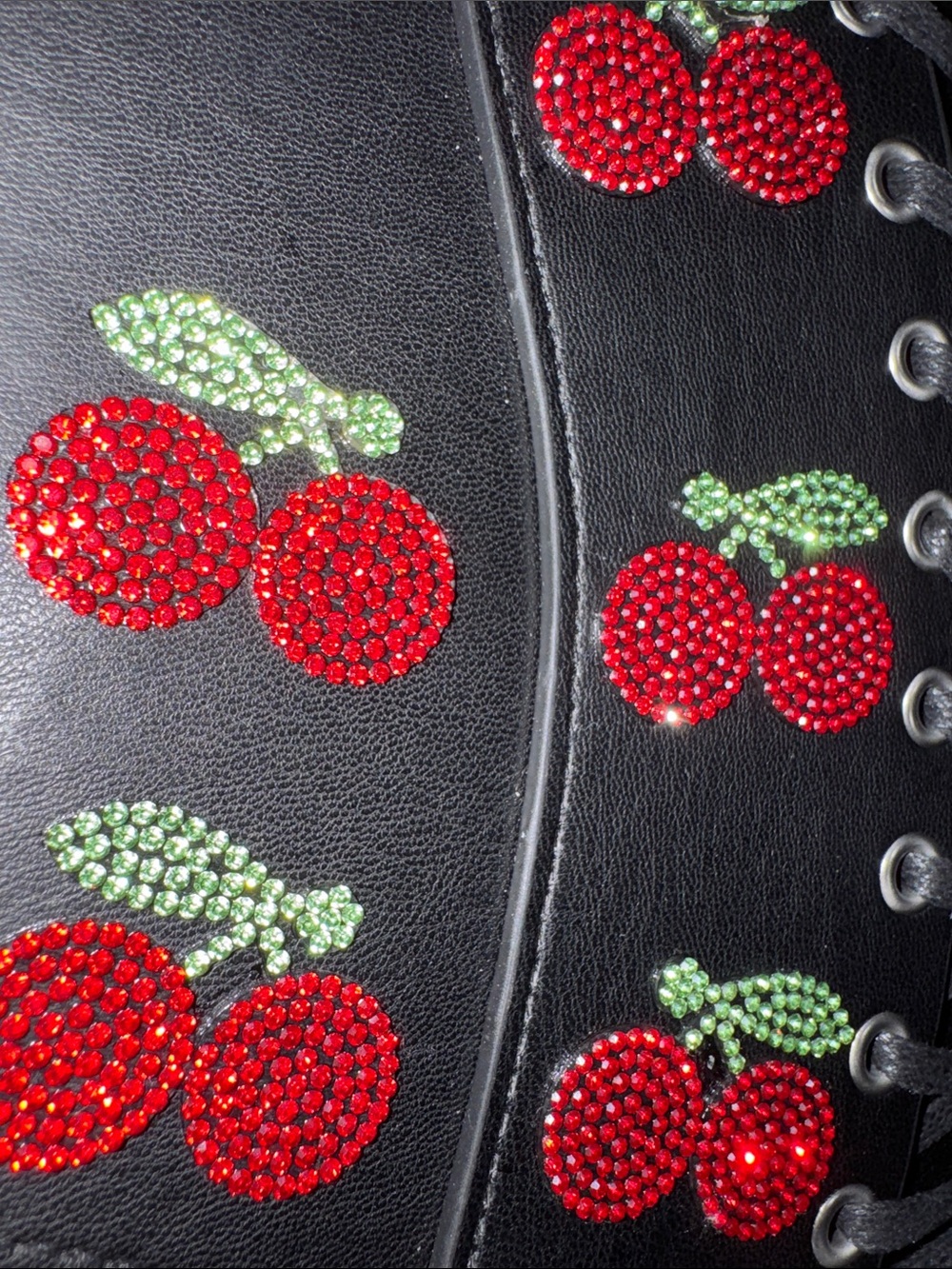 Cherry Rhinestone Lace-Up Waist Corset Belt 🍒✨ Size S/M NWT - Picture 6 of 14